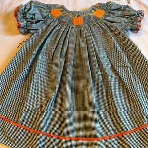 Smocked pumpkin dress. Silly Goose brand. Size 9 months